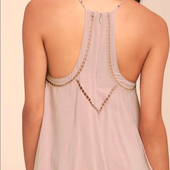 Lulus Sister Moon Mauve Embroidered Swing Dress - Picture 2 of 4